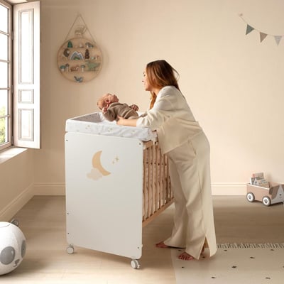 Lit Lupita 120x60 cm Blanc/Bois MICUNA
