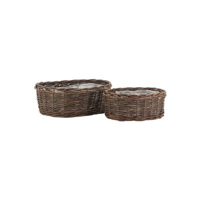Corbeilles ovales en osier brut marron (lot de 2) AUBRY GASPARD