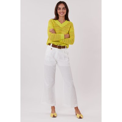 Pantalon uni ample à pinces en lin PALATINE DERHY