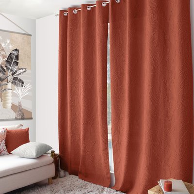 Rideau à oeillets feuillage aspect gaufré HOME MAISON