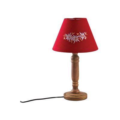 Lampe rouge en bois Edelweiss AUBRY GASPARD