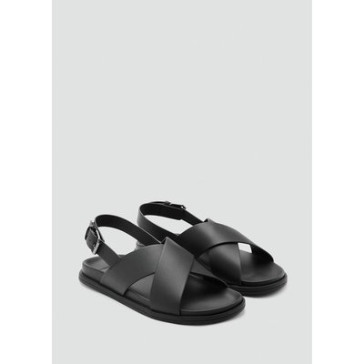 Sandales brides croisées 100 % cuir MANGO MAN