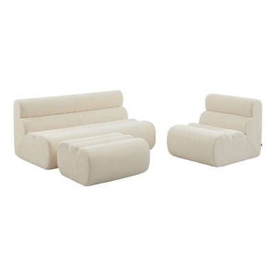 Canapé compressé modulable bouclette texturée 3 places avec repose pied NOVA SWEEEK