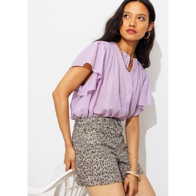 Short en toile motif léopard PROMOD