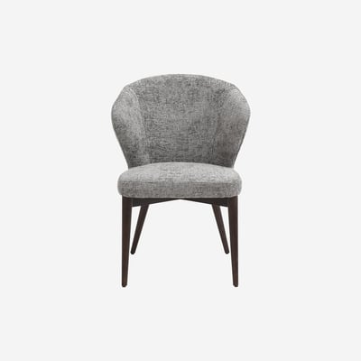 Lot de 2 chaises en tissu chenille et bois massif couleur noyer LURIS HABITAT