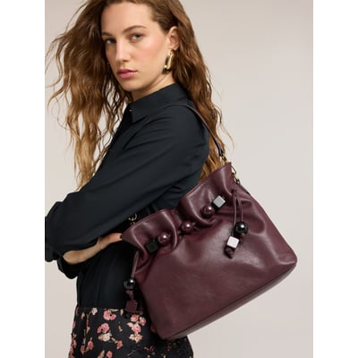 Sac seau avec cordon coulissant et perles MOTIVI