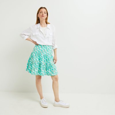 Jupe courte à volants imprimée contenant du coton BIO MONOPRIX