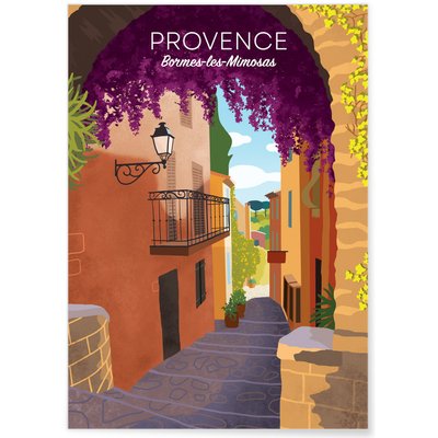 Affiche ville Bormes-les-Mimosas L'AFFICHERIE