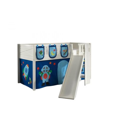 Scott Lit Mezzanine Toboggan et Rideau Astro + 3 Sacs Rangement VIPACK