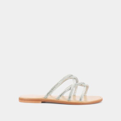 Mules cuir plates à strass JONAK