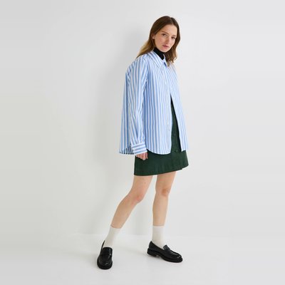 Chemise manches longues rayures larges en coton BIO GOTS MONOPRIX