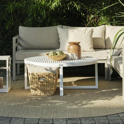 Table basse de jardin en aluminium blanc D 100 cm OSLO PIER IMPORT