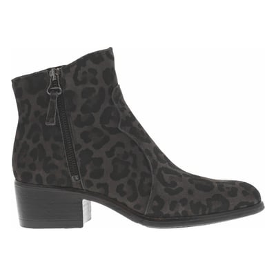 Boots en cuir léopard avec semelle à talon décroché moyen et à zip MJUS