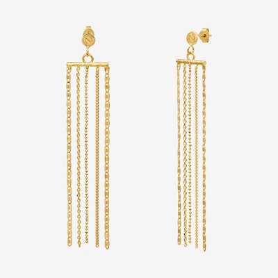 Boucles d'oreilles dorées à l'or fin BYZANCE CAROLINE NAJMAN