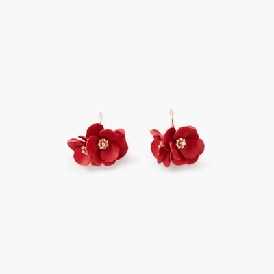 Petites créoles 3 fleurs rouges BALABOOSTE