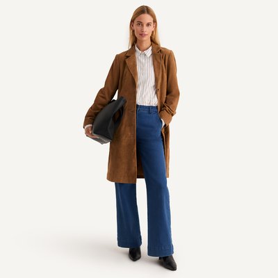Suede Long Buttoned Coat ANNE WEYBURN