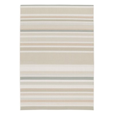 Tapis intérieur/extérieur vintage motif linéaire crème beige gris GARY SWEEEK