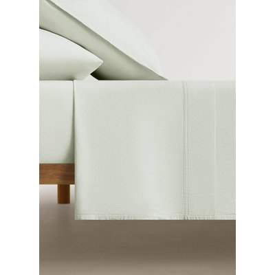 Drap plat enfant en coton lavé double surpiqûre lit 90 cm MANGO HOME