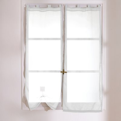 Petits voilages droits en polyester 5 passants HOME MAISON