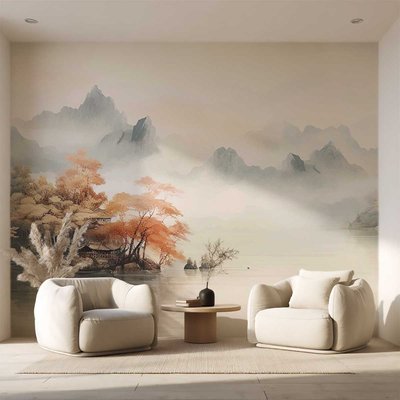 Papier peint panoramique paysage asiatique HEXOA