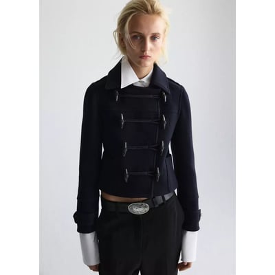 Veste en laine à brandebourgs MANGO