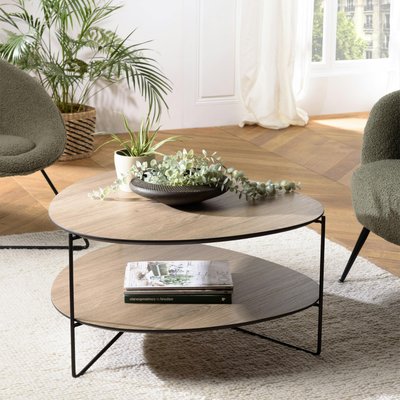 Table basse organique double plateau couleur bois LANDAISE PIER IMPORT
