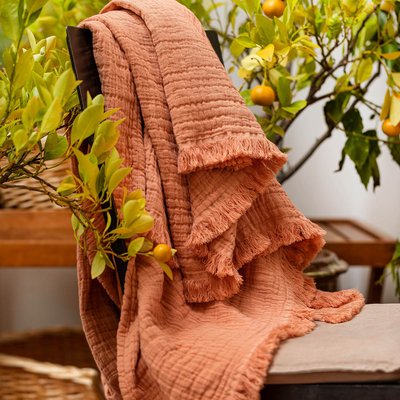 Plaid gaze de coton matelassé TOISON D OR