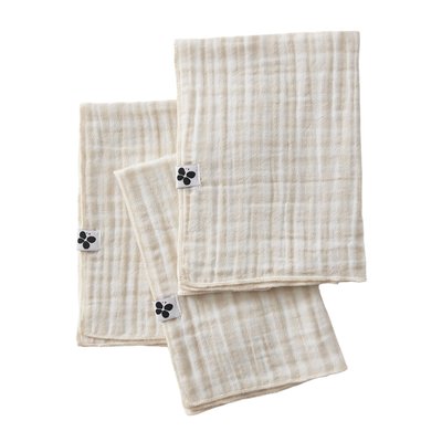 3 Serviettes de table en gaze de coton Vickie vichy EDEN