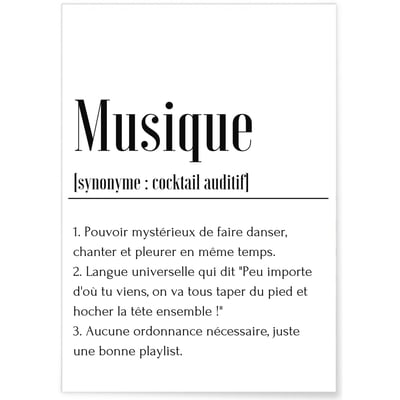 Affiche Définition Musique L'AFFICHERIE
