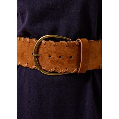 Ceinture large en cuir LA FEE MARABOUTEE