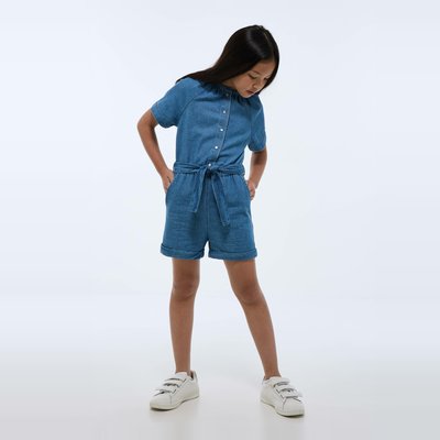 Combi-short en coton chambray MONOPRIX