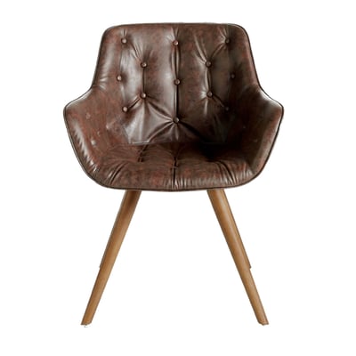 Chaise en similicuir marron chocolat ANGEL CERDA