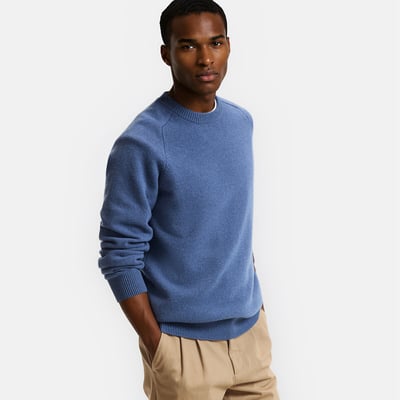 Pull col rond en laine d'agneau, Signature, ELIOT LA REDOUTE COLLECTIONS