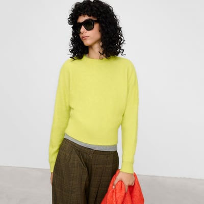 Pull tricoté à col rond brossé avec du laine mérinos ADOLFO DOMINGUEZ