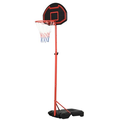 Panier de Basket-Ball sur pied hauteur réglable 1,55 - 2,1 m rouge noir HOMCOM