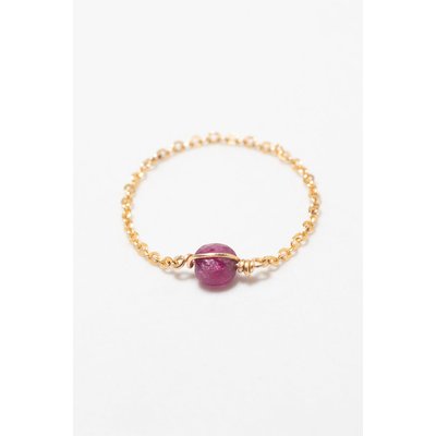 Bague chaînette Stella - Rubis YAY PARIS
