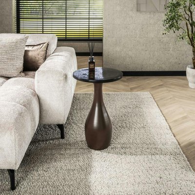 Table d’appoint en verre – cuivre antique, 60 cm LAGUNA PIER IMPORT