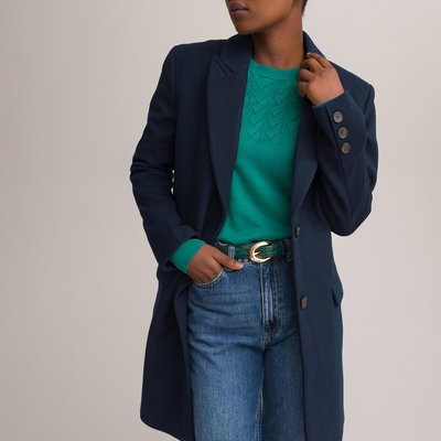 Manteau oversize bleu marine La Redoute