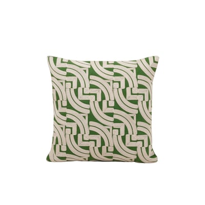Housse De Coussin en Coton rebrodé d'un motif graphique IAKOBO MADURA