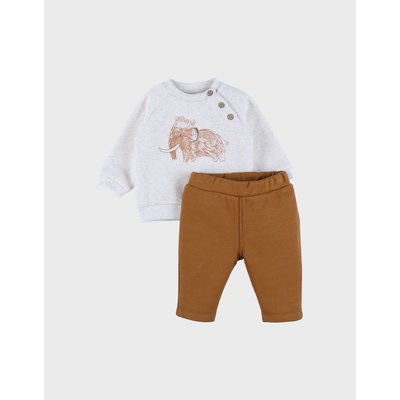 Ensemble sweatshirt et pantalon imprimé mammouth en Sweatoloudoux® NOUKIE'S