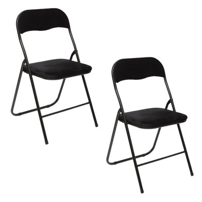 Lot de 2 chaises pliantes effet velours TOILINUX