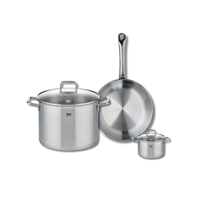 Batterie 1 poêle 28cm + 2 faitouts 12/26cm PROFI CITRIN ELO