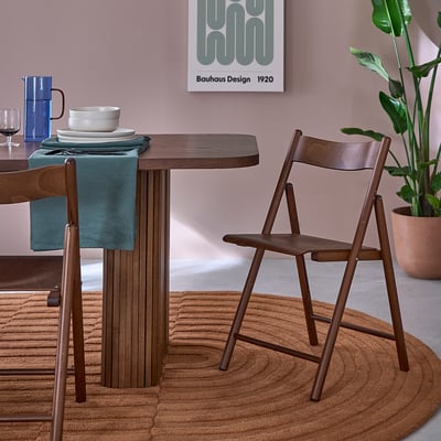 Lot de 2 chaises pliantes hêtre et plaqué, Panni LA REDOUTE INTERIEURS