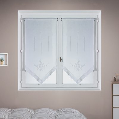 Paire de vitrages brodés en pointe HOME MAISON