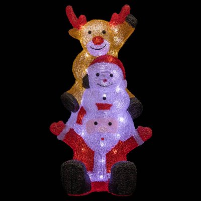 Père Noël et bonhomme de neige lumineux extérieur H58cm 60 LED + transfo FEERIC LIGHTS & CHRISTMAS