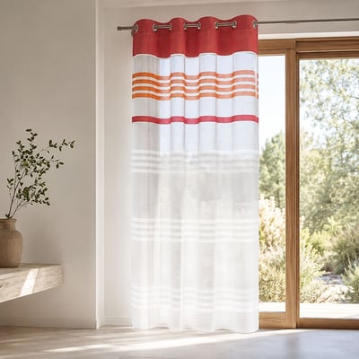 Voilage en étamine légère avec rayures horizontales HOME MAISON