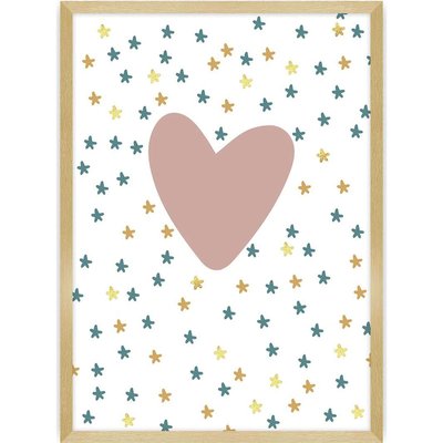 Tableau bois, coeur, Lovely Unicorn RECOLLECTION