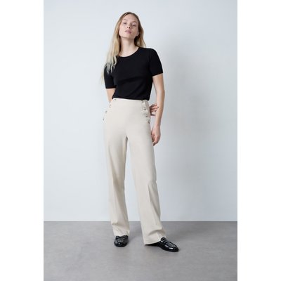 Pantalon coupe large en twill détails boutons POMINA ETAM