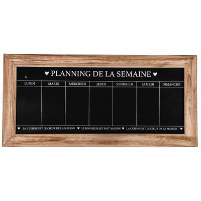 Tableau en paulownia Planning de la semaine 67x32 cm JARDINDECO
