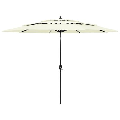 Parasol à 3 niveaux avec mât en aluminium 3 mètres HOME MAISON